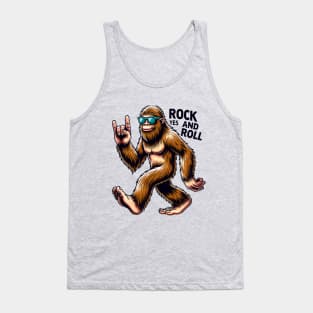 Bigfoot Sasquatch Loves Rock And Roll Tank Top